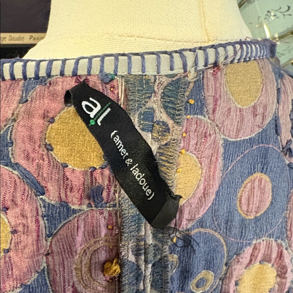 Colorful Patterned Open Front Jacket - Picture 12 of 12